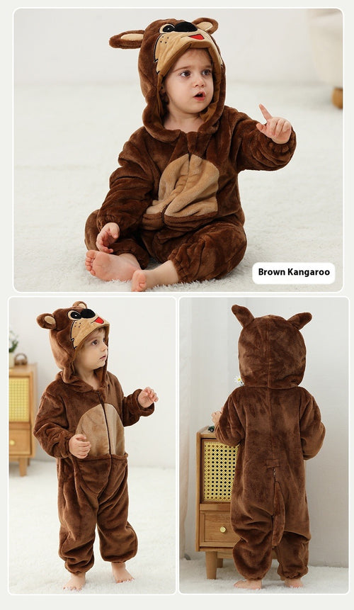 Kids Winter Animal Onesie Pajamas